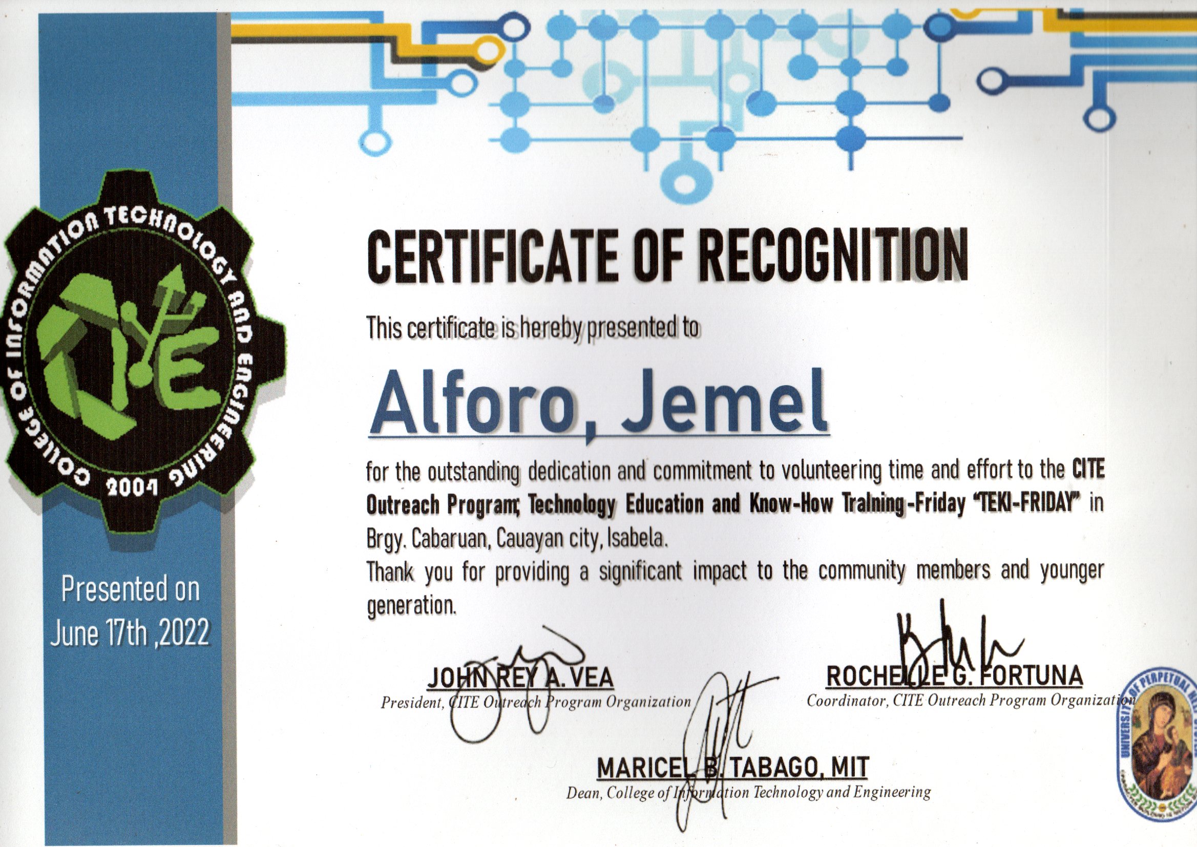 Outreach Program Organization
