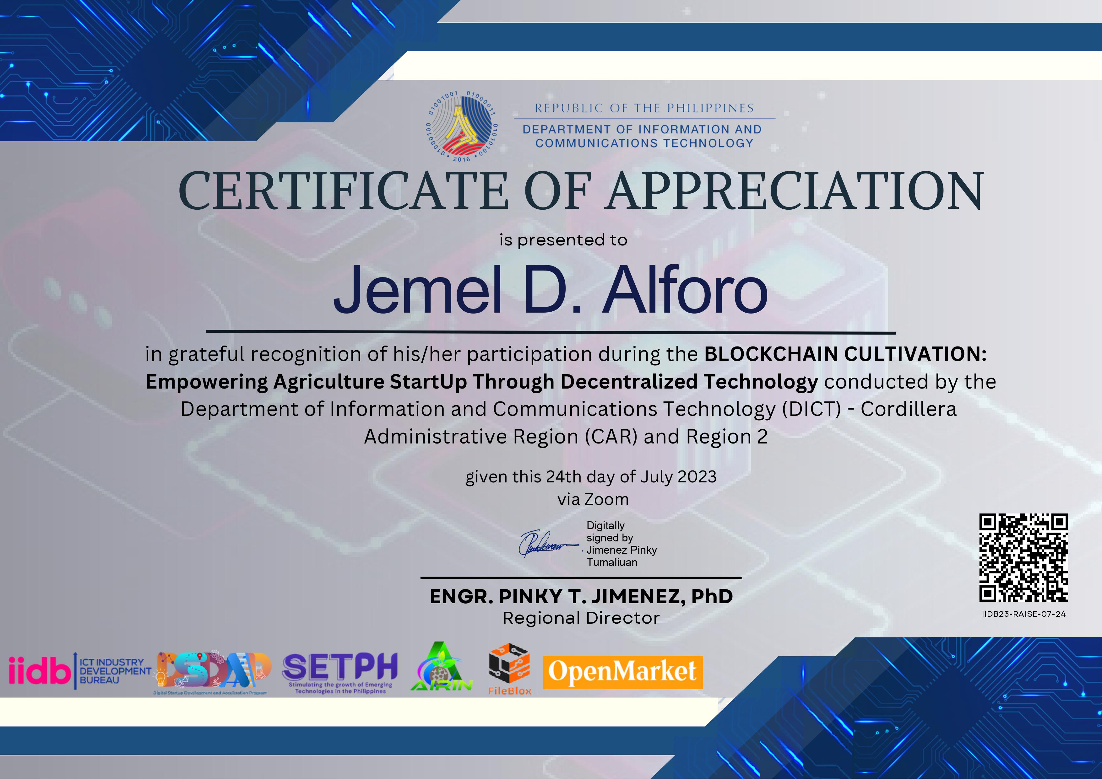 Blockchain Certificate