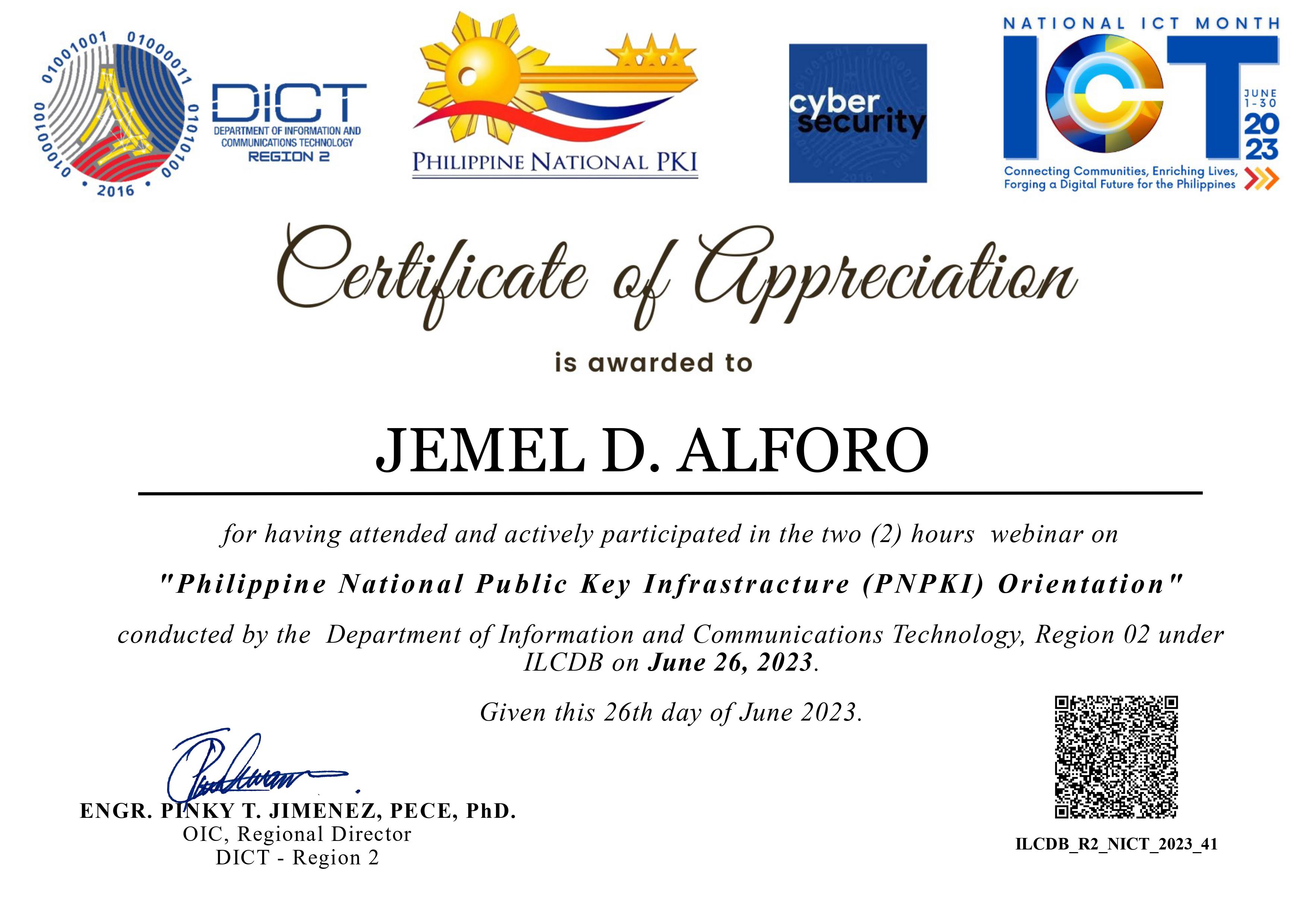 PNPKI Certifcate